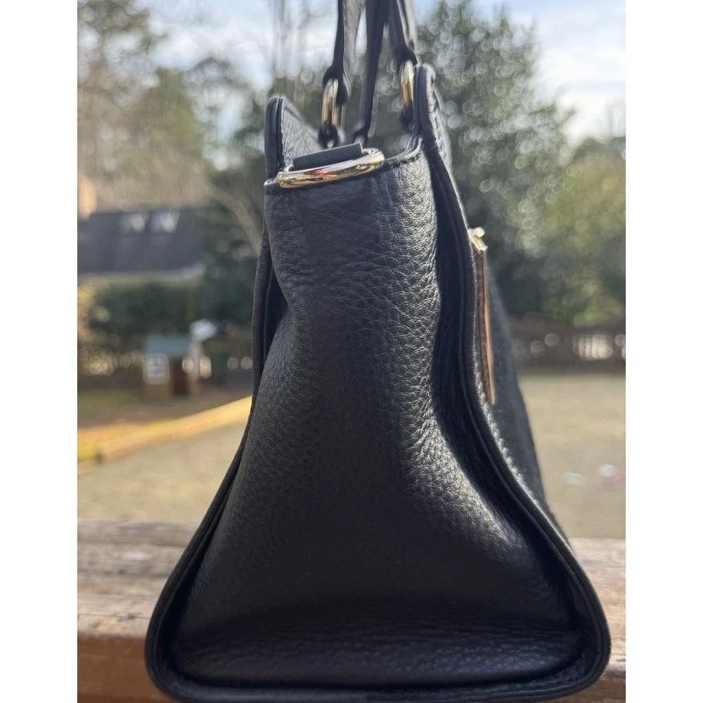 Kate Spade Chatham Lane Harlan Satchel Black Leather & Suede Gold Hardware Bag